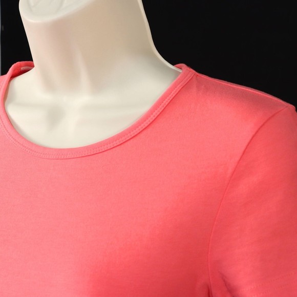 Energie Womens My Favorite Tee T-Shirt L Large Salmon Pink Stretch Short Sleeve - Picture 4 of 8